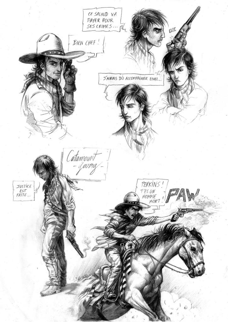 Recherches pour le personnage de Catamount © Benjamin Blasco-Martinez